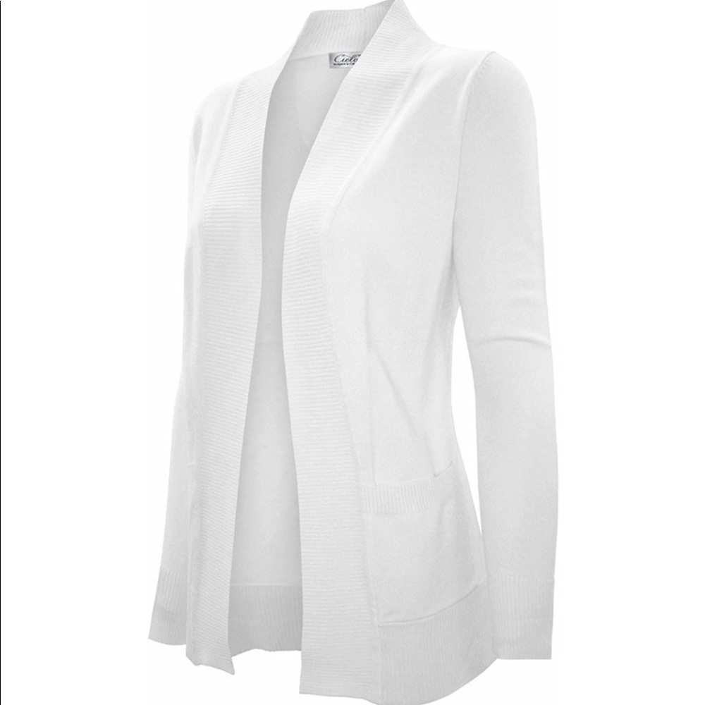 NWT White Cardigan Sweater Size L